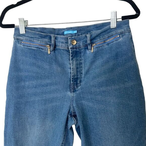 J. McLaughlin Womens Straight Leg Jeans Size 6 Stretch Blue Classic Americana - Picture 5 of 11